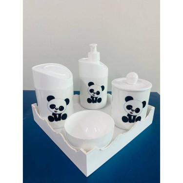 Imagem de Kit Higiene Pandinha c/bandeja quadrada COLOR