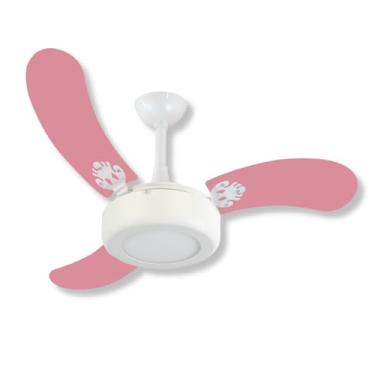 Imagem de Ventilador De Teto Infantil 3 Pás Rosa Com Led 6000k ou 3000k Incluso 110v e 220v (127V 3000K)