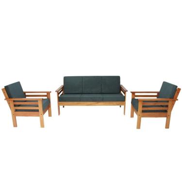 Imagem de Sofá de Madeira Maciça 3 lugares e 2 Poltronas