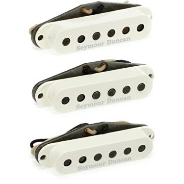 Imagem de Seymour Duncan Conjunto de 3 peças de bobina única Psychedelic Strat – Pergaminho com logotipo