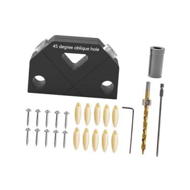 Imagem de ＫＬＫＣＭＳ Kit de gabarito para cavilha de madeira, gabarito de bolso, furos de perfuração de poste de madeira, localizador profissional, CNC, ferramentas de, estilo D