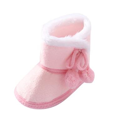 Imagem de Macaquinho infantil para meninos botas macias para meninas botas meninos sapatos de bebê infantil sapatos de menina tamanho 9, Rosa, 12-15 Months Infant