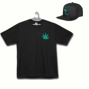 Imagem de Kit Plus Size Camiseta Com Boné Erva Planta 420 - 2 Peças - Ad.Oficial