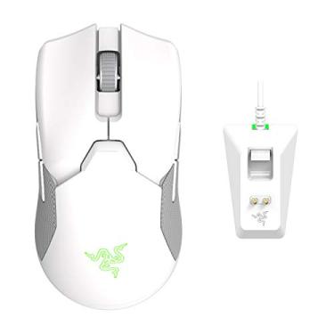 Imagem de Razer Mouse para jogos sem fio leve Viper Ultimate e base de carregamento RGB: Tecnologia sem fio Hyperspeed - Sensor óptico DPI 20K - Leve 74 g - Bateria de 70 horas - Branco mercúrio