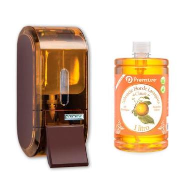 Imagem de Kit 1 Litro Sabonete Líquido + 1 Dispenser Álcool Em Gel Saboneteira B