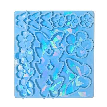 Imagem de NUEAYMS Molde de resina epóxi para alfinete de cabelo holográfico moldes de silicone molde de fundição de joias para artesanato DIY grampo de cabelo fácil de limpar