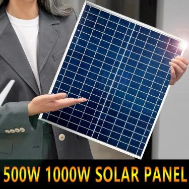 Imagem de Painel Solar Fotovoltaico  Banco de Energia Solar  1000W  500W  12V  100A Controller Set  para