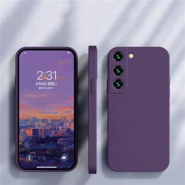 Imagem de Capa quadrada de silicone líquido para samsung galaxy, s23 s 23 s22 ultra plus s23plus s23ultra capa macia, roxo escuro, para s23 plus