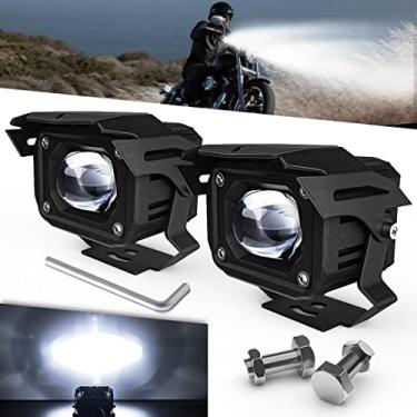 Imagem de BWCarid Faróis de neblina auxiliares de LED para motocicleta, holofotes de LED brancos, projetor de luz de trabalho 90 W 8000 lm, compatível com caminhonete Jeep SUV Pickup UTV Tractor ATV Boat