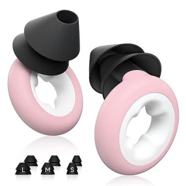 Imagem de Tampões de ouvido para cancelamento de ruído do sono, tampões de ouvido de silicone reutilizáveis para redução de ruído – 6 pontas auriculares em P/M/G – Tampões de ouvido com cancelamento de ruído de