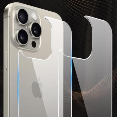 Imagem de Siminsy Pacote com 2 protetores de tela traseira para iPhone 15 Pro Max, protetor traseiro de vidro temperado, antiarranhões, sensação de toque para iPhone 15 Pro Max [6,7 polegadas]