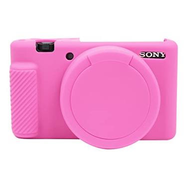 Imagem de Easy Hood Capa de câmera para câmera Sony ZV-1 capa de lente removível, capa de silicone macio antiarranhões compatível com câmera Sony ZV-1 ZV1 (rosa)