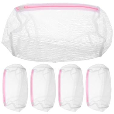 Imagem de Amosfun 5 peças de poliéster saco de roupas íntimas, saco de roupa íntima, sacos de lingerie para lavar roupas delicadas, saco de lavanderia, bolsa delicada, bolsa de lavagem de malha, rosa para