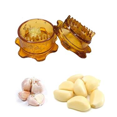 Imagem de Angel's peel lounge Processador de alimentos - espremedor de alho com um toque de quarta geração, descasca picadas ou esmagamentos multifuncionais para preparação rápida de refeições, picador de alho (laranja)
