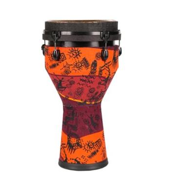 Imagem de Djembe Instrumento Tambor Africano De 10/12 Polegadas, Madeira Maciça Laminada, Adulto, Profissional, Tocando Pandeiro Tambor africano Profissional (Color : 10 inches)