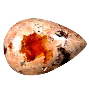 Imagem de 11,96 ct Pear Cabochon (19 x 13 mm) opala de fogo matriz mexicana não aquecida 100% natural genuína e extraída da pedra preciosa solta da Terra