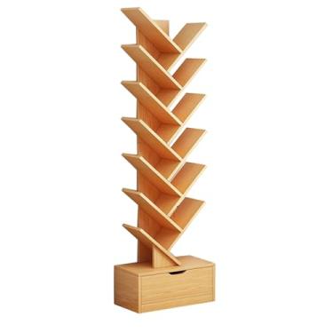 Imagem de Prateleira de armazenamento em forma de árvore com armário, estante de madeira industrial aberta para livros, CDs, plantas, organizador