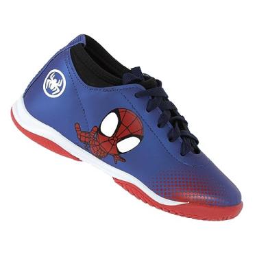 Imagem de Chuteira Dray Futsal Marvel 4502 Homem-Aranha Marinho e Vermelha - Infantil - 34 - Azul