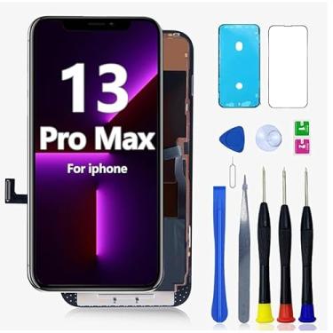 Imagem de Allfixparts Tela de substituição para iPhone 13 Pro Max de 6,7 polegadas, tela sensível ao toque 3D, kit de reparo completo, conjunto de tela digitalizadora com adesivo à prova d'água