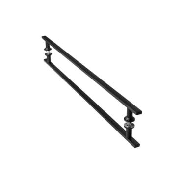Imagem de Fassin Shop, Puxador De Porta Inox Vidro Pivotante Preto 80cm MS FS