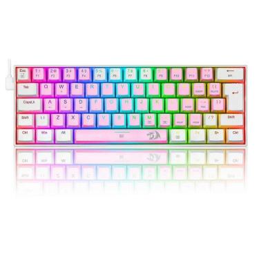 Imagem de Teclado Mecânico Gamer Redragon Dragonborn, RGB, Switch Blue, ABNT2, Pink/White - Rosa - Unissex -Unissex