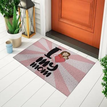 Imagem de Tapete Divertdo e Criativo Capacho De Porta Decorativo Frase - I Love My Mom Ca1006