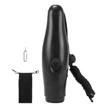 Imagem de Apito Esportivo Apito Eletrônico Adultos com Cordão Apito de Árbitro Portátil Apito de Emergência para Caminhadas Futebol ao Ar Livre, Preto