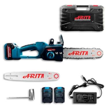 Imagem de Moto Serra Elétrica Arita Portátil 1200W 12 Pol C/Duas Baterias 21V Para Corte de Madeiras - 21V