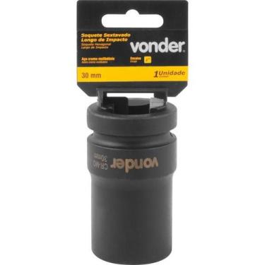 Imagem de Soquete Sextavado De Impacto Longo 1 30mm Aço Cromo Vonder