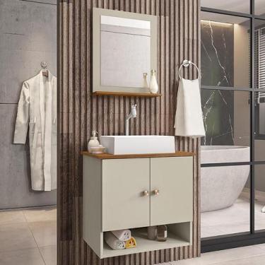 Imagem de Gabinete Banheiro Deli Cuba Torino Bco Torneira DL08 Val ABS - Loja Do