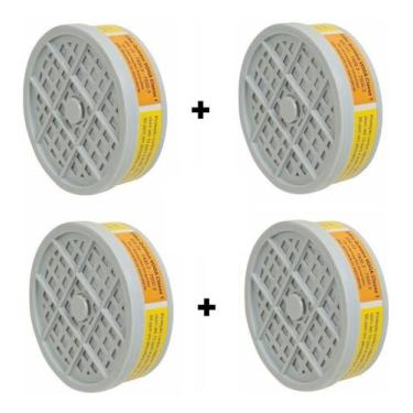 Imagem de 4 Filtros Químico Gases E Vapores Voga Plastcor (caixa C 4) 