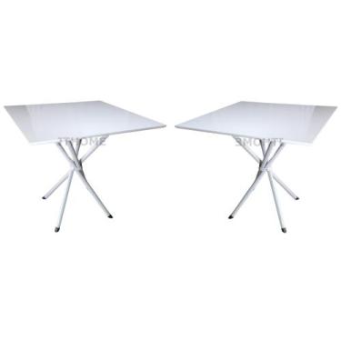 Imagem de Mesa Jantar Base Italy Quadrada 70cm Mdf Suporte Palito - Jthome, Bran