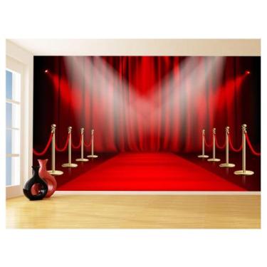Imagem de Papel De Parede 3D Arte Tapete Vermelho Fotos 3,5M Tra165 - Você Decor