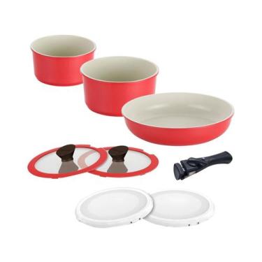 Imagem de Jogo de Panelas Neoflam Revestimento Cerâmico - de Alumínio Salmão 3 P