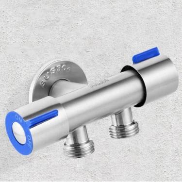 Imagem de Torneira De Válvula Triangular De Saída Dupla De Aço Inoxidá - VÁLVULA
