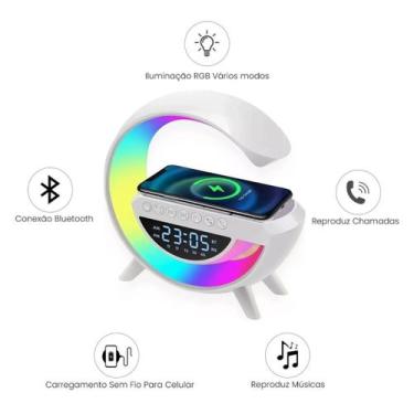 Imagem de Caixa De Som Bluetooth Carregador Indução  Abajur - F7 Variedades