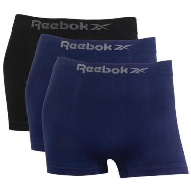 Imagem de Kit 3 Cuecas Boxer Masculina Sem Costura Reebok Microfibra, 1preto, 2a