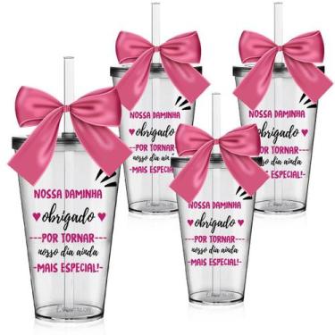 Imagem de Kit 4 Copos Lembrancinha Personalizado Daminha - Krystalon