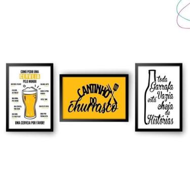 Imagem de quadro decorativo área gourmet churrasco cerveja chope - Creative Cat,