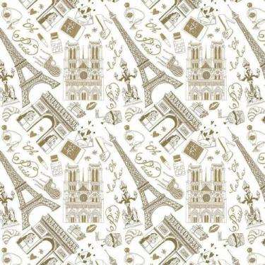 Imagem de Papel De Parede Paris Carta Coração Perfume Beijo Cupcake - LRP