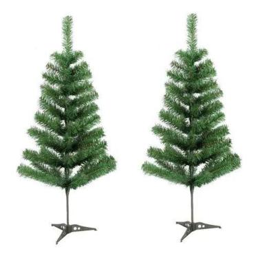 Imagem de Kit 2 Árvore Natal Pinheiro Verde Canadense 86 Galhos 90cm A0011 - Chi