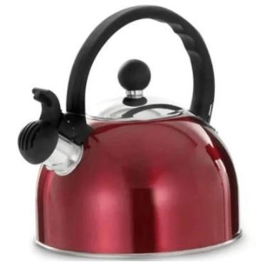 Imagem de Chaleira Vermelha Inox 2 litros Mimo AJ19227 - Mimo Style