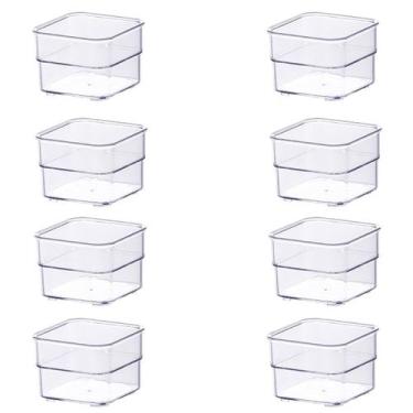 Imagem de Kit 8 Organizador de Gavetas  7,5x7,5x5,2Cm Transparente - Paramount