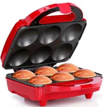 Imagem de Holstein Housewares Máquina de cupcake HF-09013R, faz 6, vermelho