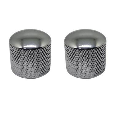 Imagem de Kit 2 Knob Baixo Guitarra Metal Sem Parafuso KB01 Cromado - Andaluz