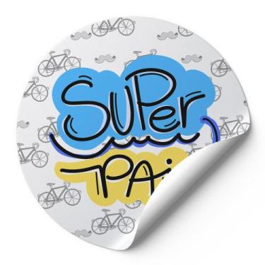 Imagem de 120 Etiquetas Auto Colante Adesivos Redondos Dias Dos Pais Super Pai F