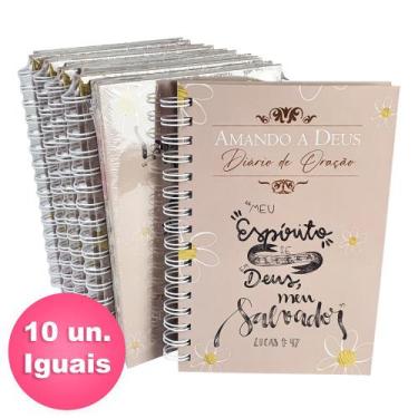 Imagem de Kit 10 Diário de Oração - Amando a Deus  Lettering  Capa Dura Espiral 