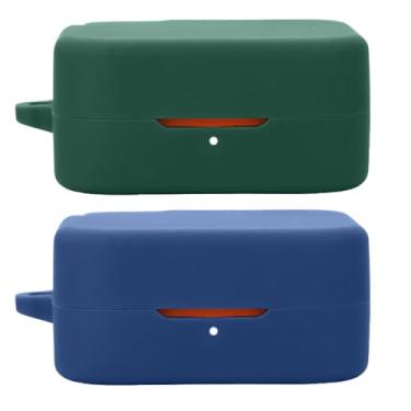 Imagem de Accdeny Capa de fone de ouvido compatível com CMF Buds Pro 2, [suporta carregamento sem fio] [capa protetora à prova de choque] capa de silicone para fone de ouvido (azul-verde)