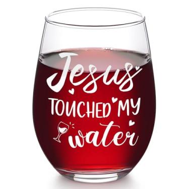 Imagem de Futtumy Presentes de vinho Jesus Touched My Water para mulheres, presentes de Jesus para mulheres, presentes cristãos para mulheres, presentes de Natal cristãos, presentes religiosos para