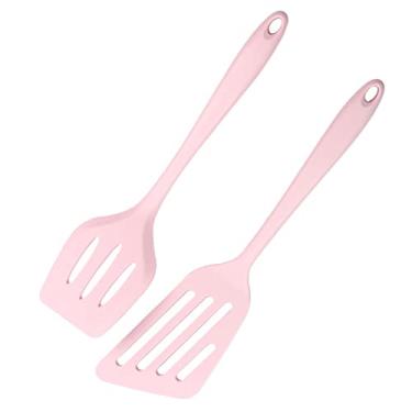 Imagem de Conjunto de 2 espátulas de silicone, espátulas flexíveis de borracha antiaderente, espátulas flipper resistentes ao calor para assar, fritar, cozinhar frutos do mar, carne, ovos, omeletes, panquecas